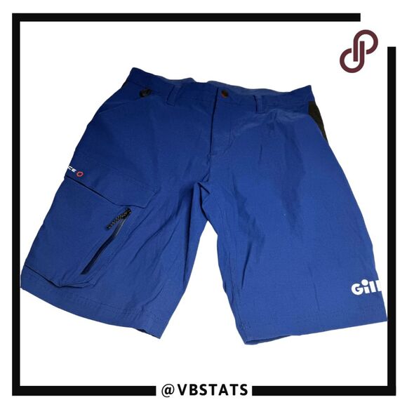 Gill Men's Cargo Sailing UV Tech Marine Race Shorts Blue Black Size 30 - Picture 1 of 8
